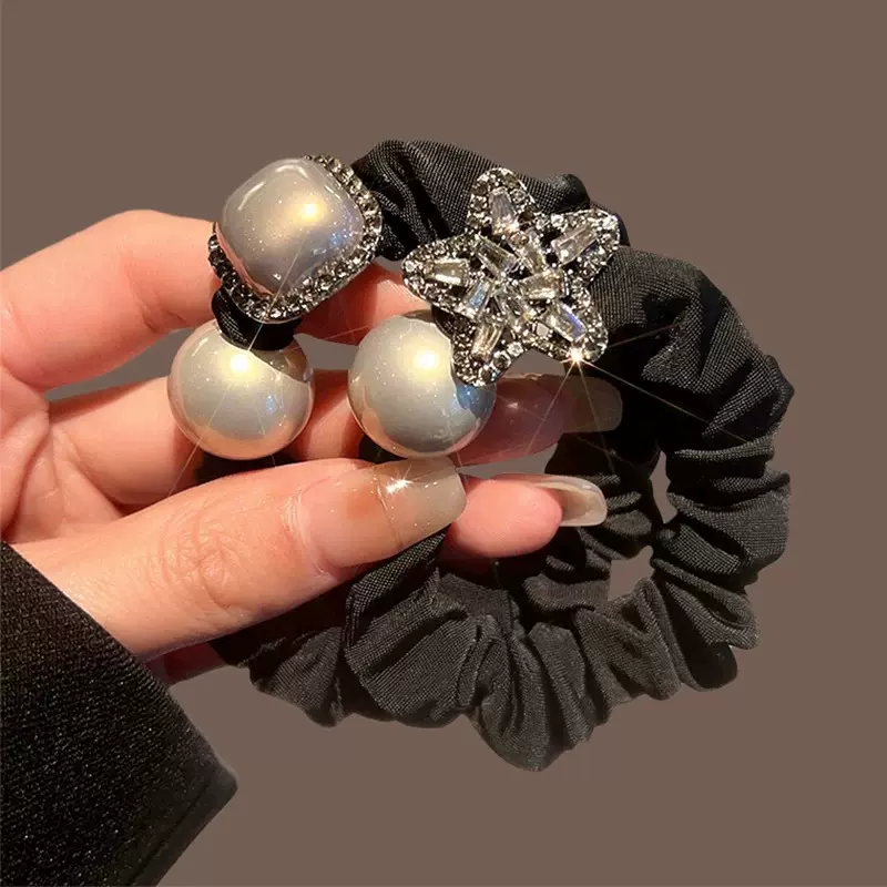 新款高级感锆石发圈高马尾头绳发圈女头饰网红简约气质橡皮筋发绳