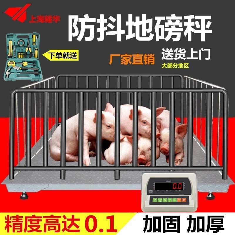 地磅秤称猪称牛1到3吨5吨10T动物称称猪的地磅带围栏防抖称猪地磅|ms