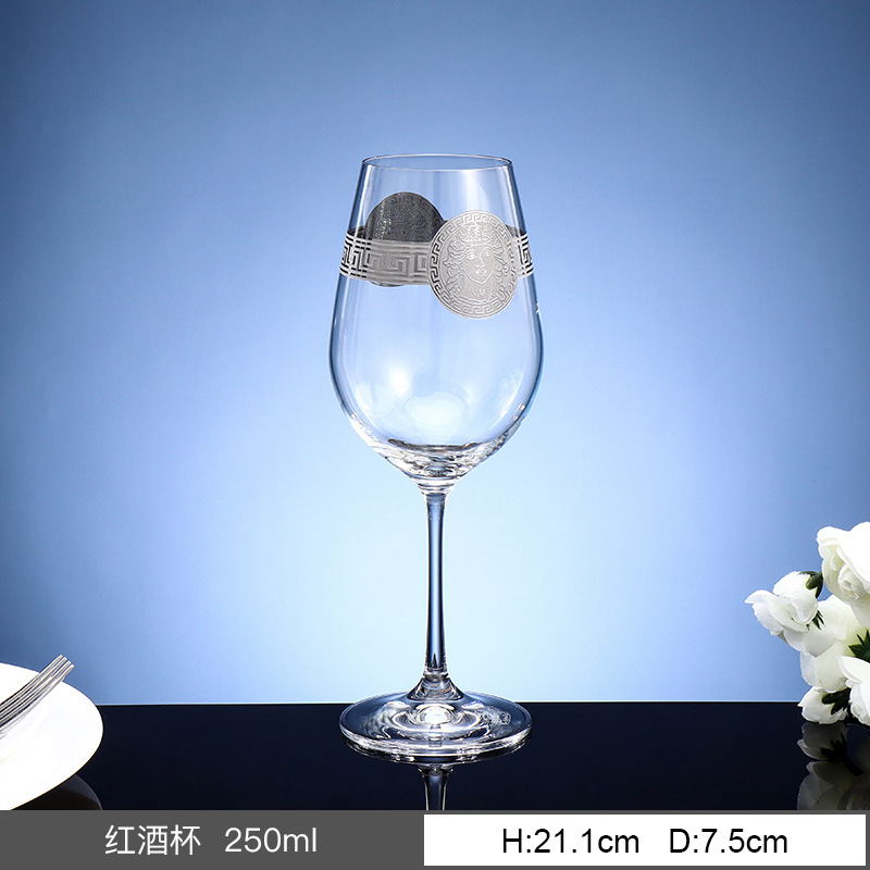 Tazas de vino de cristal sin plomo importadas de la República Checa, tazas de vino europeas caseras de lujo con vinos de oro