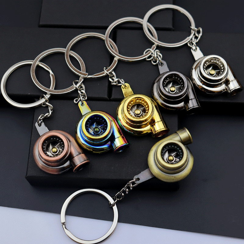 Shangjia Hardware New Rotating Turbocharged Keychain Fan Keychain Pendant Laser Logo Spot Wholesale