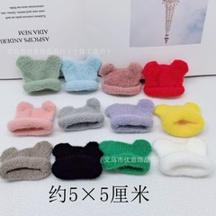 10 センチメートルベビー服綿人形帽子人形ぬいぐるみマルチカラークマ耳ウール帽子装飾に適しています