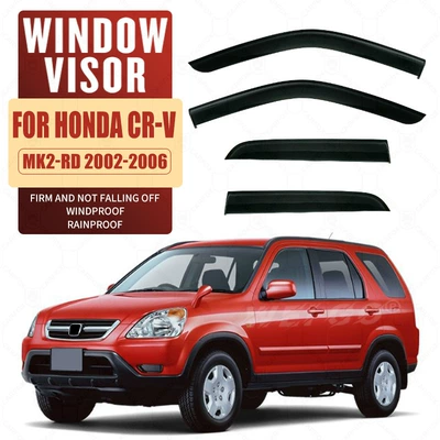 Window Visor, Rain shield - standard-packaging-without-logo-honda-crv-mk2-rd-2002-2006-pc-no-bright-strips-rain-shield