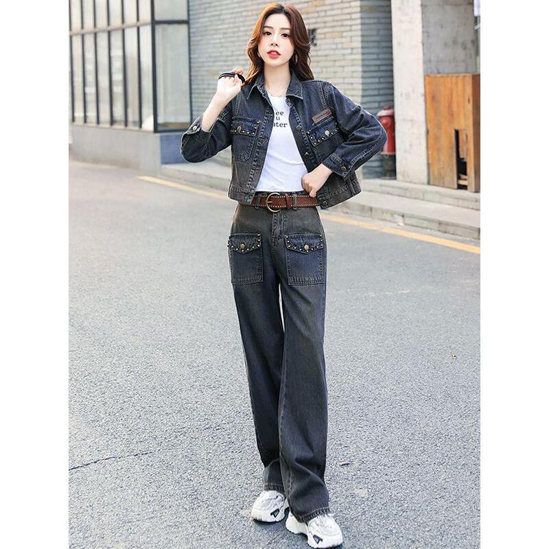 牛仔套装女2025新款春秋时尚洋气减龄时髦搭配一整套今年流行高级|undefined