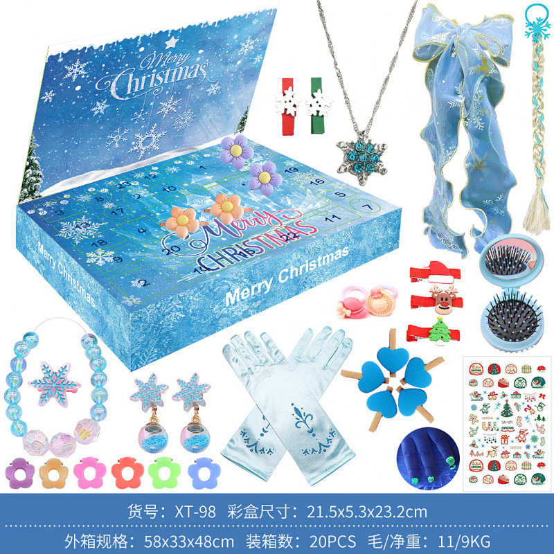 クロスボーダー 2025 クリスマスユニコーンブラインドボックス手引きカレンダーカウントダウン子供の氷と雪 DIY ジュエリービルディングブロックおもちゃ|undefined