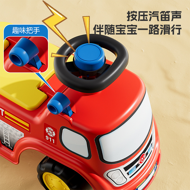 Coche de torsión para niños, coche de bomberos para niños, patineta de 1 - 3 años de edad, coche de equilibrio de cuatro ruedas, coche de juguetes para bebés