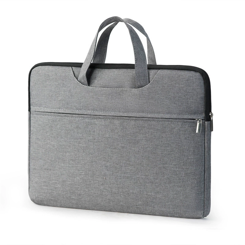 Laptop, liner, handheld purse for documents, linen bag