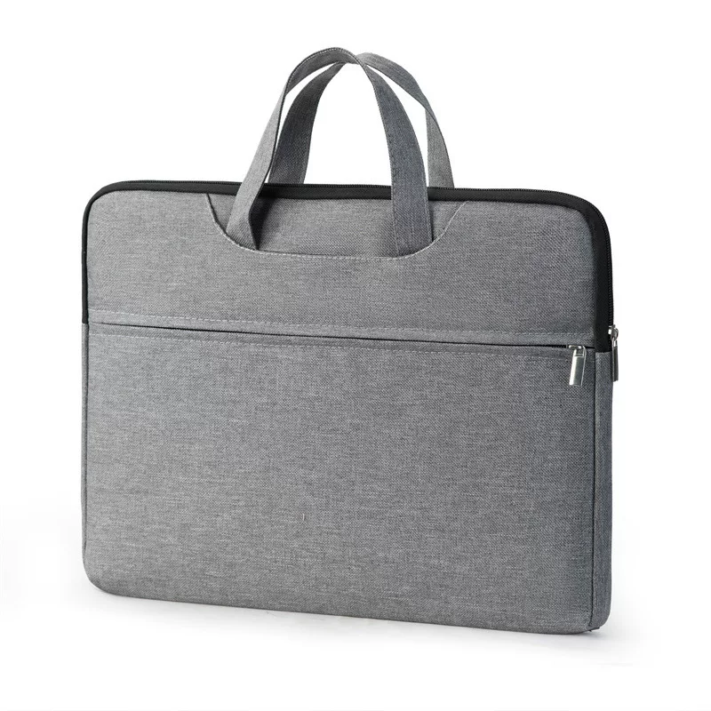 Laptop, liner, handheld purse for documents, linen bag