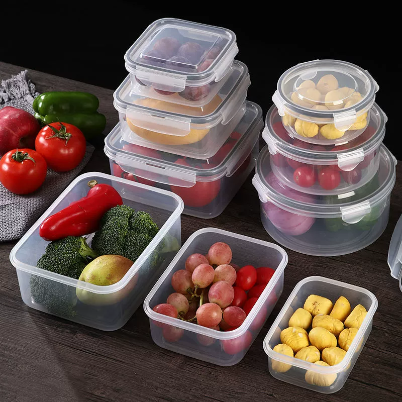 Customized plastic crisper set Home refrigerator food crisper kitchen microwaveable food storage box