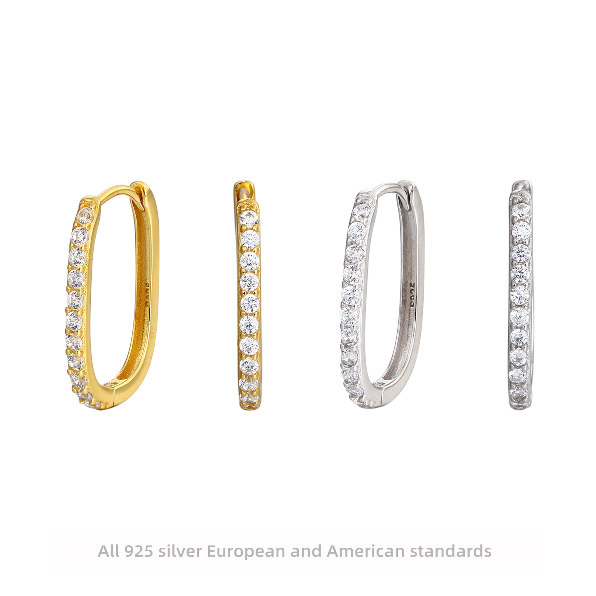 Classic minimalistic brand square simple earrings