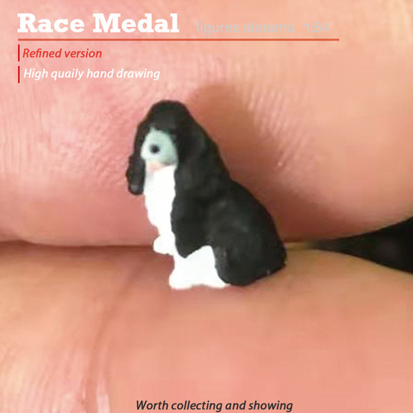 Racemedal1/64 Pet Dog Model Model Model Scenario Carabradi Teddy…