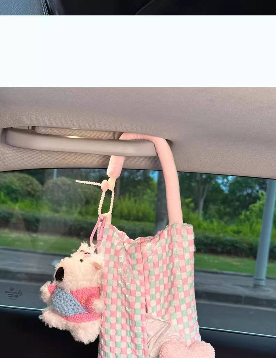 Car Tissue Box, In-Car Tissue Hanging Bag, 2025 New Model, High-End Car Tissue Holder, Beautiful and Cute Doll