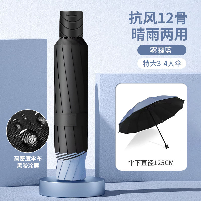 헤이즈 블루 강화 12리브 [3~4인용 대형우산+비가 오나 눈이 오나] 우산 밑 직경 125CM