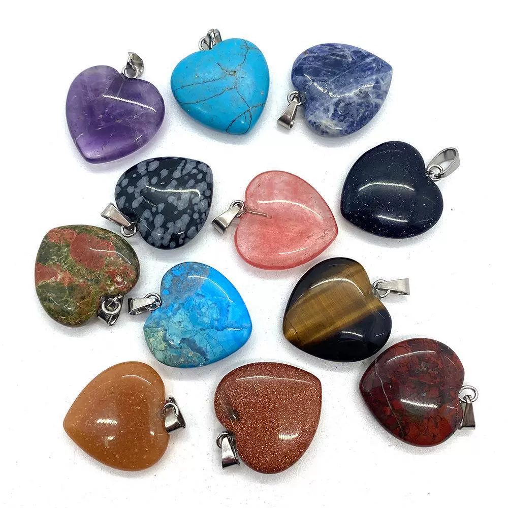 Organic pendant heart shaped, turquoise accessory, necklace, accessories, 20mm, wholesale
