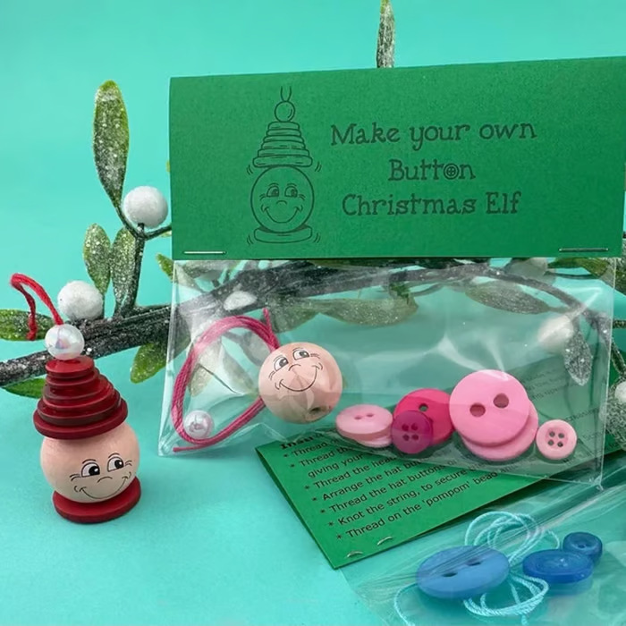 新款 DIY Button Snowman Ornament Kit DIY纽扣雪人装饰套件|undefined