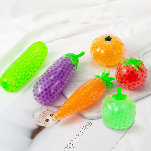 Banana strawberry simulated fruit and vegetable decompression small fruit beads ball to vent squeeze pinch fun children decompression play