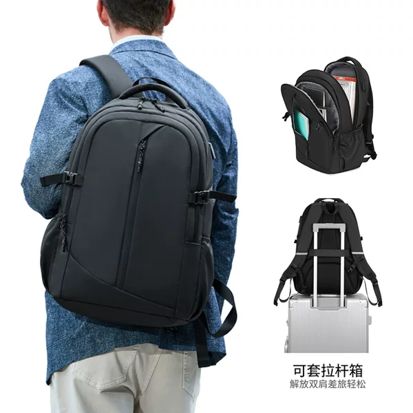 Cross-border men's casual large-capacity backpack, student school bag, commuter business laptop backpack, customizable