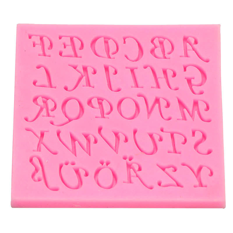 26 letras inglesas fondant molde de silicona DIY pastel decoración chocolate galleta arcilla epoxi molde de silicona