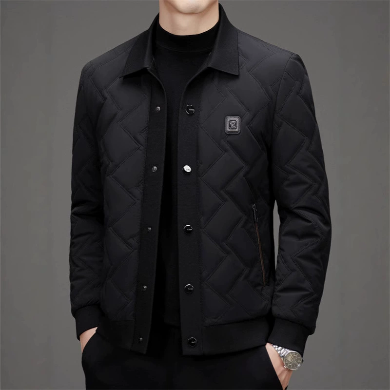 Down jacket, elite extra‑thick leisure jacket, black, sizes M/170–4XL/195