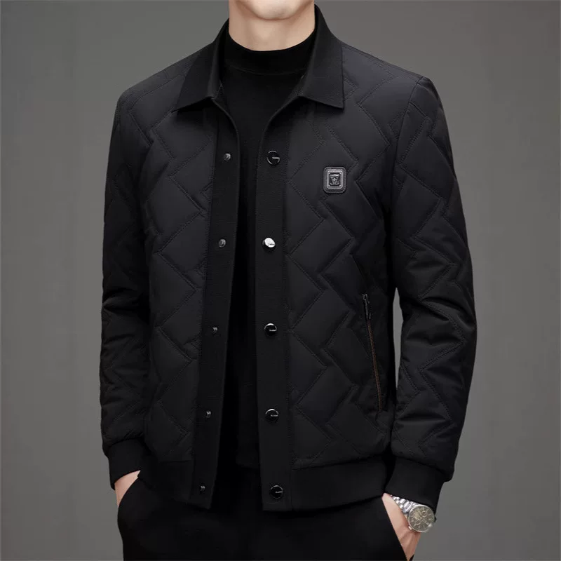 Down jacket, elite extra‑thick leisure jacket, black, sizes M/170–4XL/195