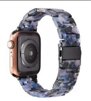 Adecuado para Apple S8 correa de reloj Applewatch7-1 generación hebilla de acero inoxidable tres cuentas resina iwatch se correa de reloj