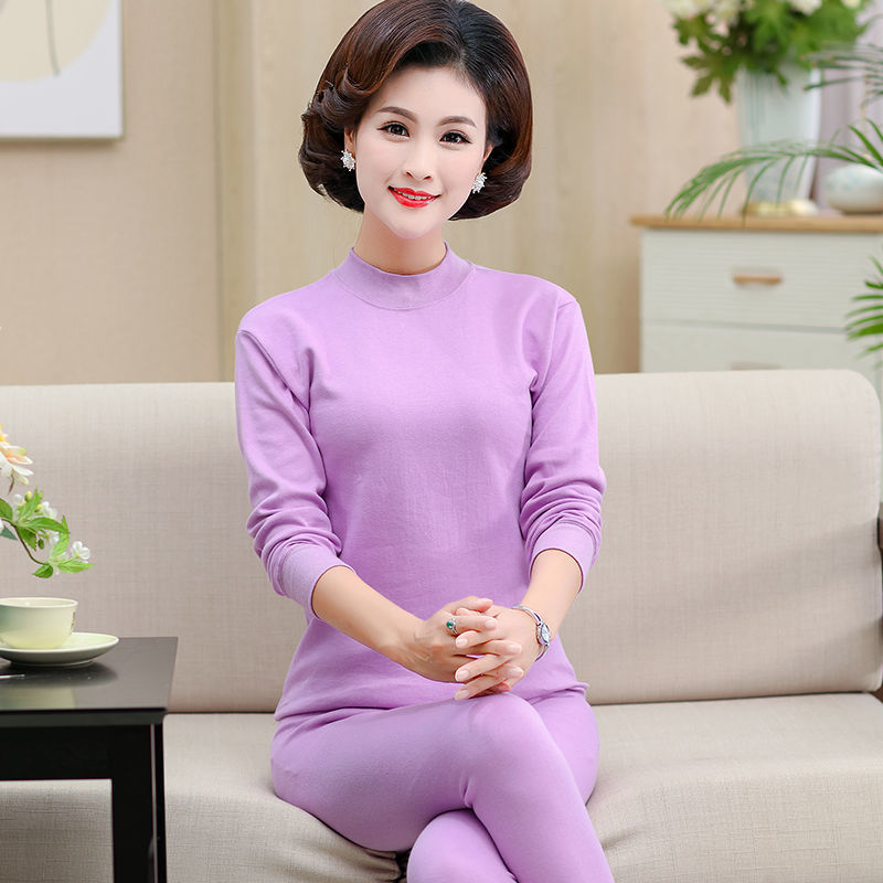 중년 여성의 새 가을 옷과 가을 바지 여성의 새 양복 보온 속옷 얇은 봄 여름 스웨터 겨울 어머니의 스웨터와 바지