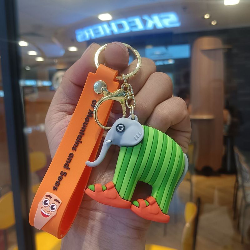 クリエイティブ漫画山と海の経典キーホルダーかわいい木の棒人間サメ海洋生物キーホルダーバッグペンダント卸売|undefined