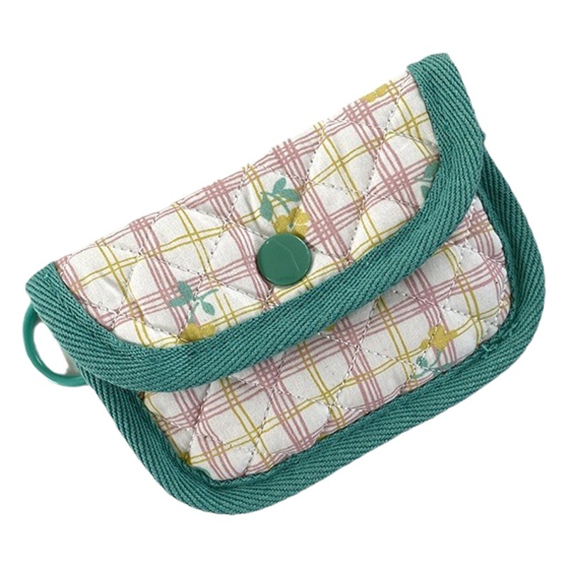 Cross-border supply quilted floral coin purse key case wholesale card holder lipstick bag storage bag earphone bag