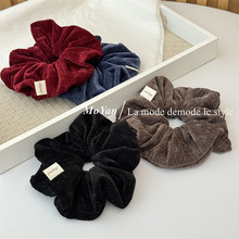 简约双面银丝雪绵绒大肠发圈高级感细闪马尾发绳百搭气质头绳头花