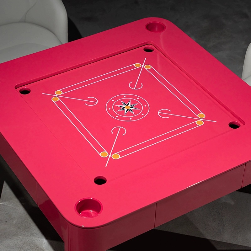 Mesa de mahjong manual de lujo ligero italiano, villa casera, mesa de gorrión de lavado de manos, mesa de ajedrez de póquer rojo de 1 metro