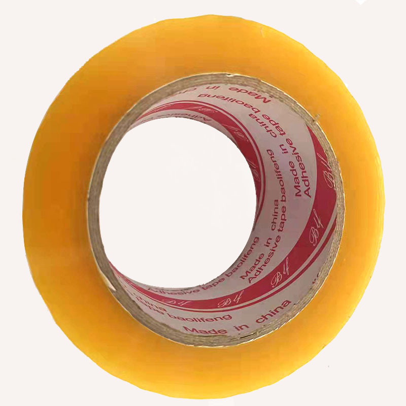 Cinta transparente, 60 mm de ancho, 100 yardas de largo, cinta de sellado transparente amarilla de alta adherencia, 6 cm de ancho, cinta de embalaje exprés.