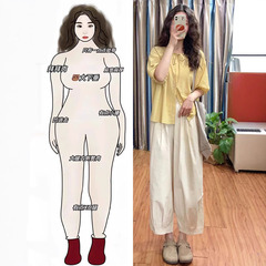 茶系穿搭一整套装女夏季大码胖mm遮肉显瘦上衣搭配裤子时尚两件套