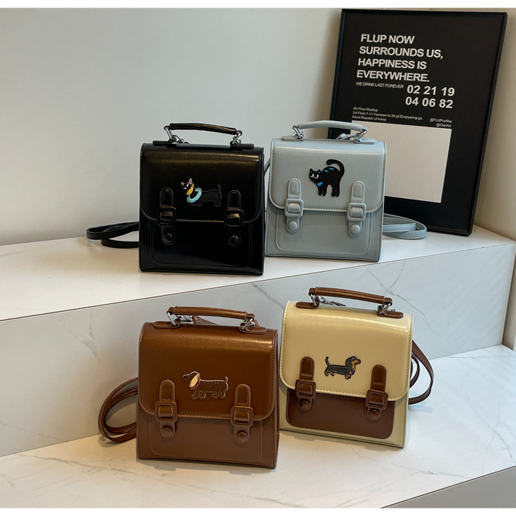 French contrasting color backpack Cambridge autumn/winter 2024 new trendy women's bag single shoulder crossbody handbag_voghion.com