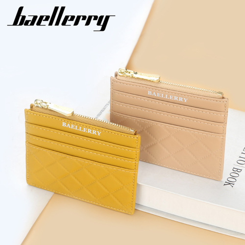 BAELLERRY Women's Card Holder Korean Version Multi-Color Driver's License Card Holder Embossed Thin Zipper Bank Card Holder Wholesale