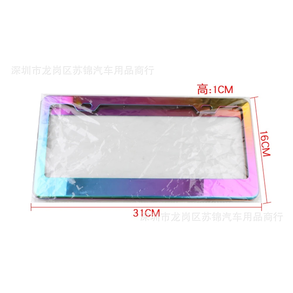 Cross-Border Amazon Ebay Popular Car American Standard Spray Plastic Black License Plate Frame American Standard Stainless Steel License Plate Frame