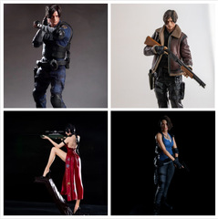 バイオハザード レオン・ギル ゲームフィギュア 置物 レザージャケット レオン・エイダ ゲームアニメフィギュアモデル