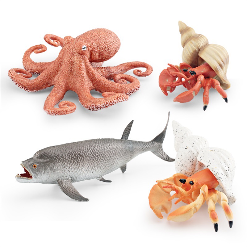 Simulación transfronteriza Marina modelo animal submarino biológico pulpo espada tiro peces cangrejo ermitaño escritorio decoración adornos estáticos