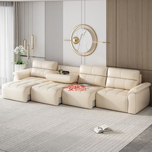 LY多功能真皮遥控伸缩沙发床科技布极简意式轻奢电动大中小户型沙