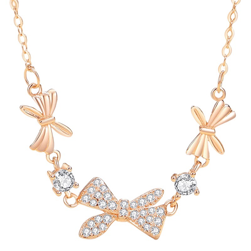 Japonés y coreano arco collar mujeres S925 plata nicho verano princesa clavícula cadena llena de regalos para la novia