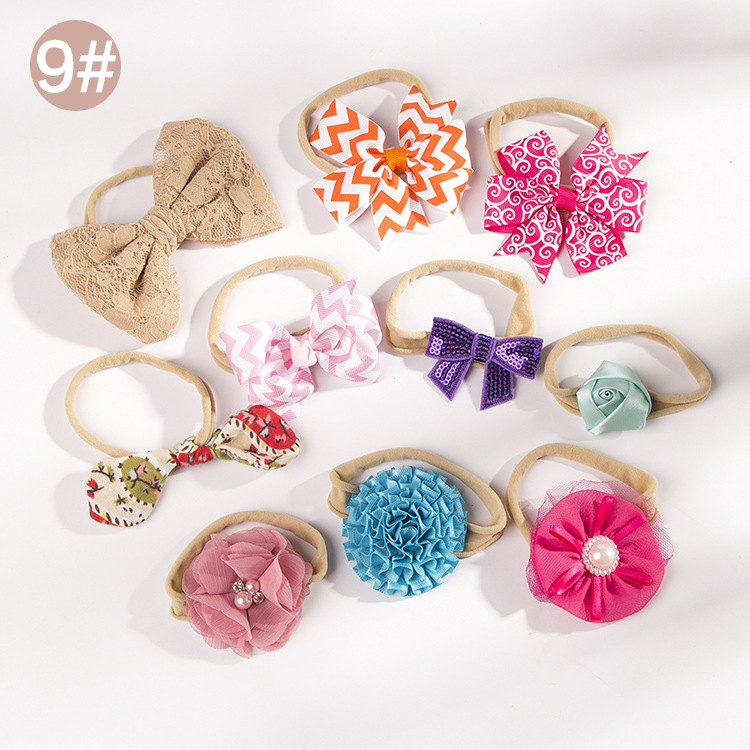 Children's Nylon Bow Headband Set display picture 17