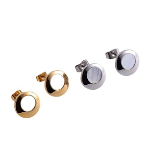 AML [available sources] fashionable simple shell earrings piercing earrings small red book exquisite women's