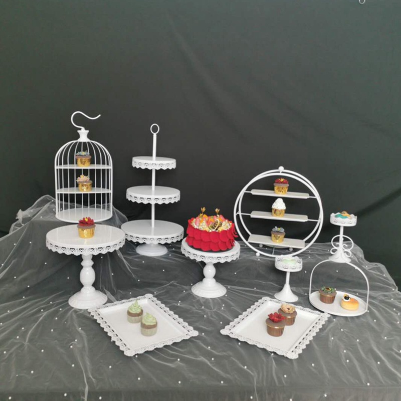 Tabla de postre europea decoración estante de exhibición bandeja de pastel estante de postre estante de té de la tarde estante de bocadillos de boda
