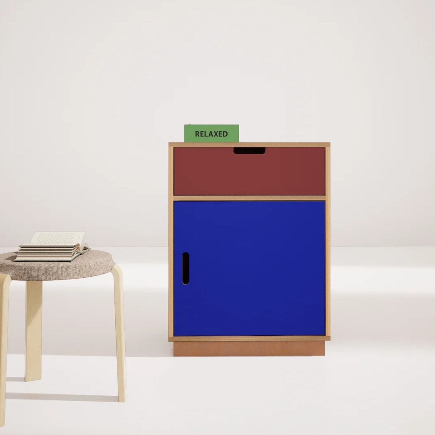 Dopamine Color-Blocking Chest of Drawers, Ocean Board Color-Blocking Bedside Table, Floor-Standing Combination Module Cabinet, Sideboard, Antique Style