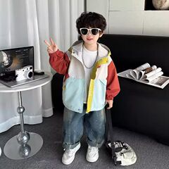 2025春秋春秋季新款恐龙冲锋衣男童韩系长袖拼色帽衣宝宝上衣