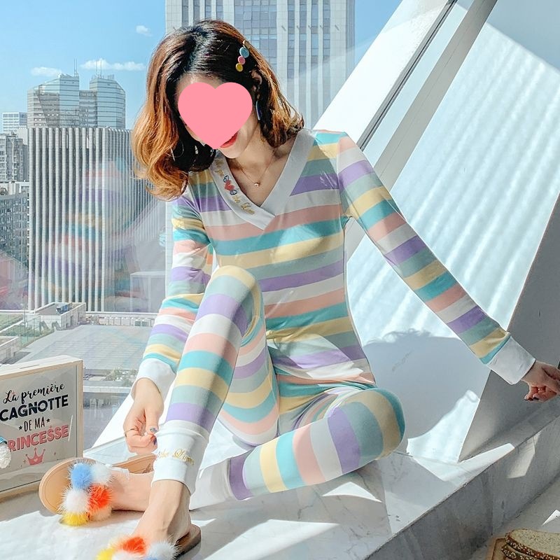 女士保暖内衣秋冬季冬天加绒薄款修身美体性感打底衫秋衣秋裤套装