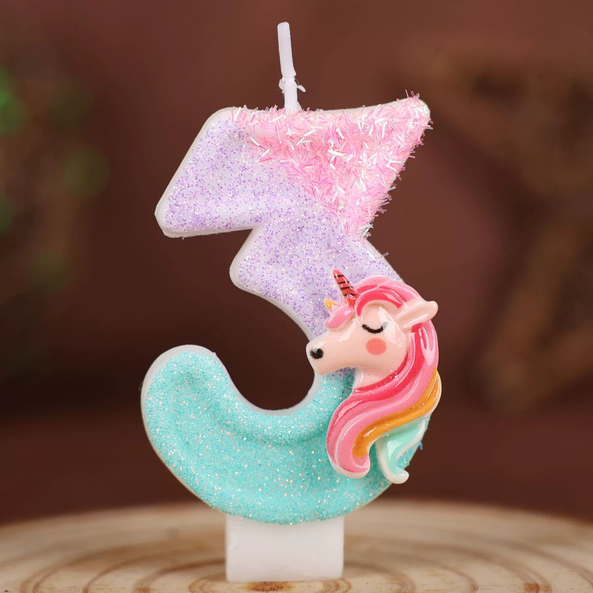 Кросс-бортное креативное unicorn цифровая свеча украшение для торта на день рождения plug-in первый день рождения ручная свеча 09