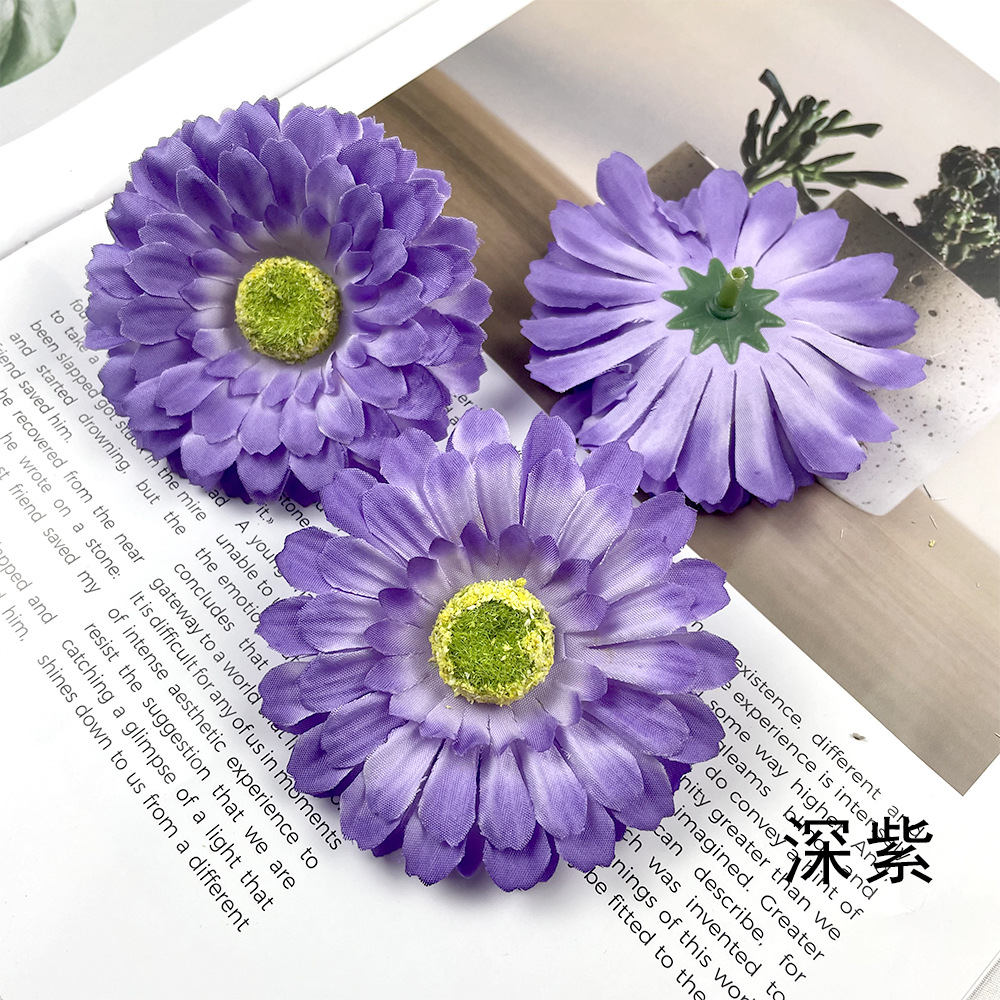 Simulación de la cabeza de gerbera Fulang crisântemo flores falsas DIY tocado material de pinza de flores de fotografía en el hogar adornos florales