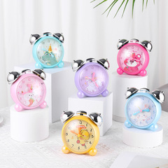 Super loud student cartoon sweep second alarm clock bedside silent alarm clock luminous male and female student small alarm clock home