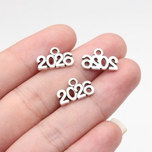 15x9.2mm 0.58g 古银色 饰品配件合金DIY 年份2026吊坠