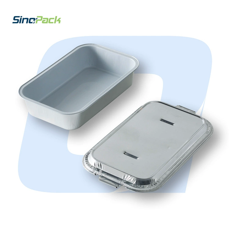 Ланч-бокс из алюминиевой фольги с прямоугольной формой, покрытый, без складок, для самолета, для авиакомпаний, Jiaxing Jinxin