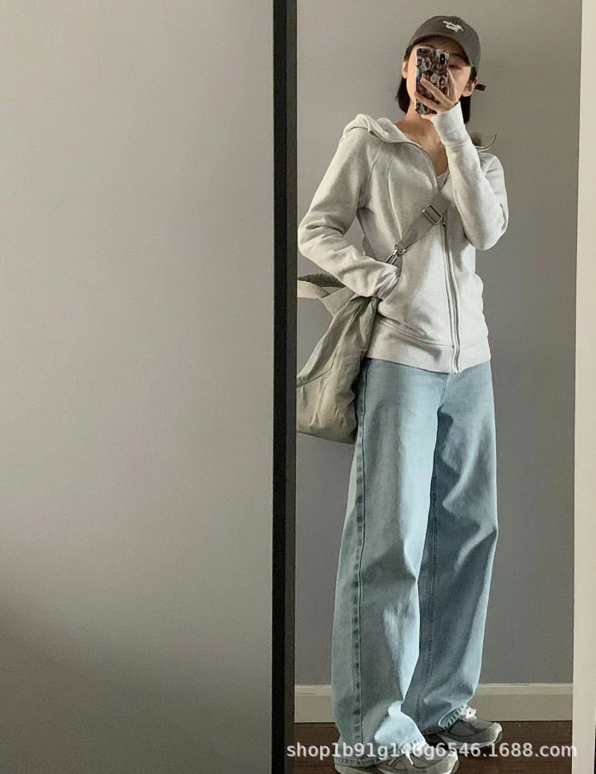 lulu Scuba同款秋冬修身显瘦加绒拉链带帽卫衣休闲舒适连帽衫外套阿里巴巴